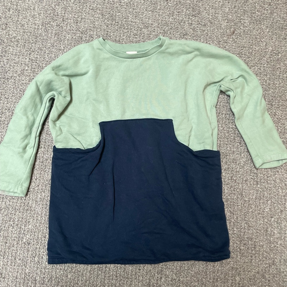 Cos mint and navy dress with pockets, size 4-6